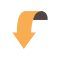 down yellow arrow vector icon